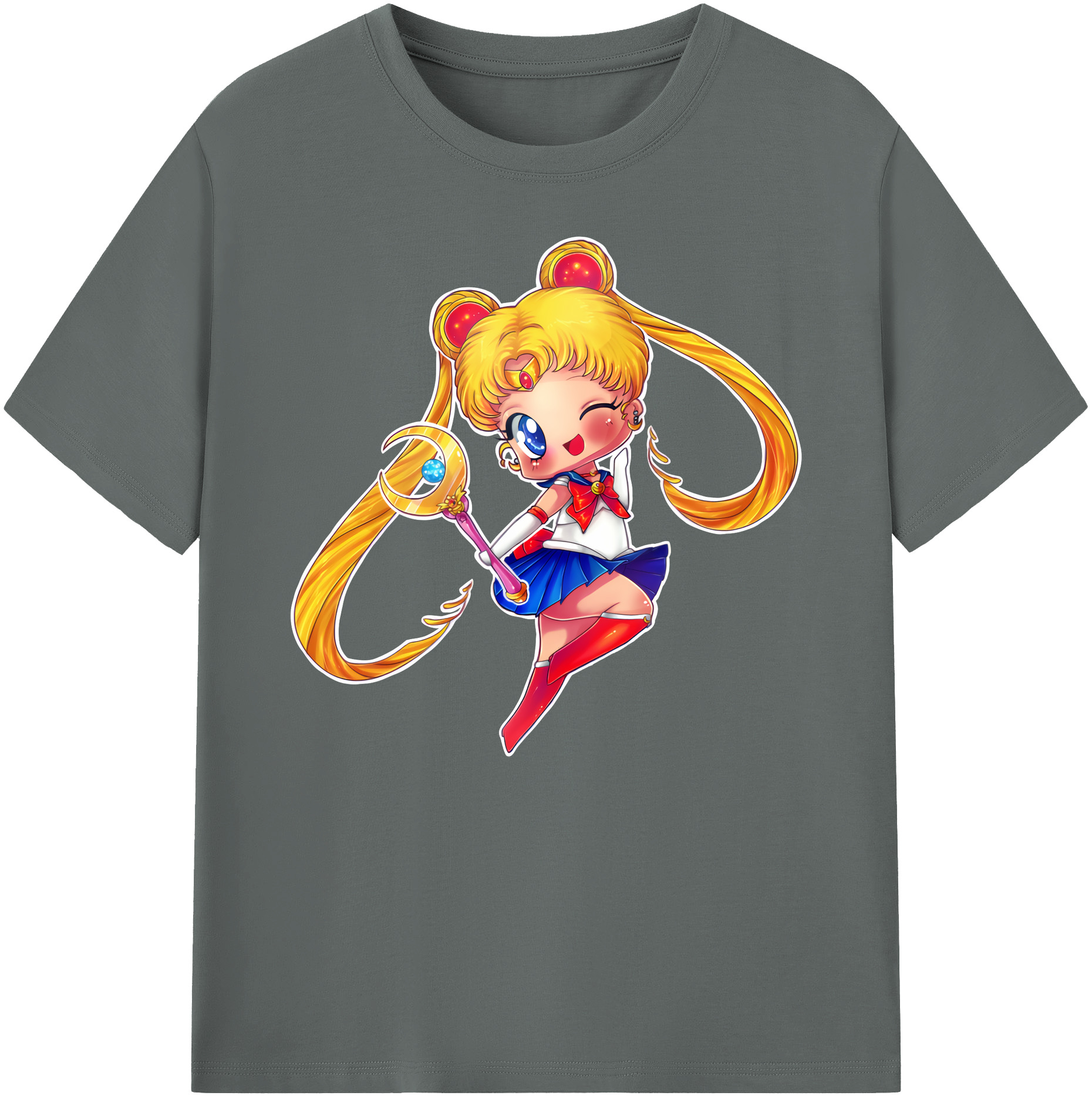 （画像用） 美少女戦士セーラームーン 月野 うさぎ つきの うさぎ Sailor Moon Tsukino Usagi 綿100％ メンズ半袖Tシャツ｜肌触りやわらか＆通気性